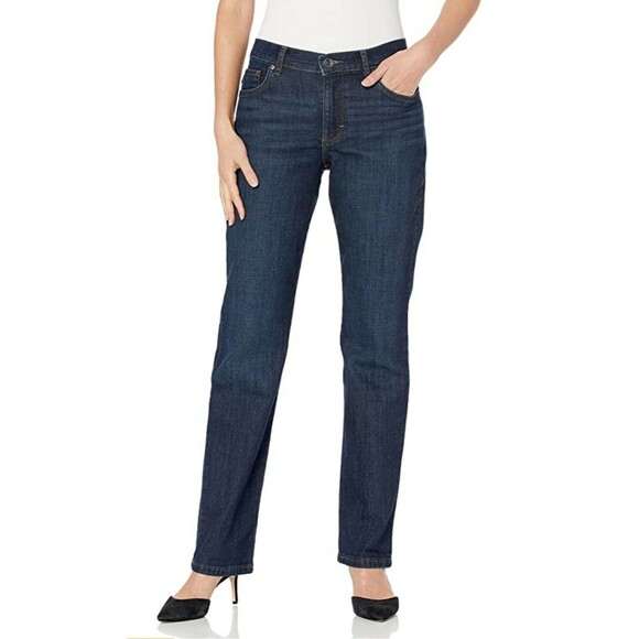LEE RELAXED FIT WOMEN JEANS VERONA STRAIGHT LEG SIZE 4‎ SHORT - Picture 1 of 2